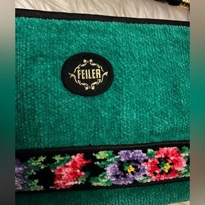 FEILER Germany Green Floral purse